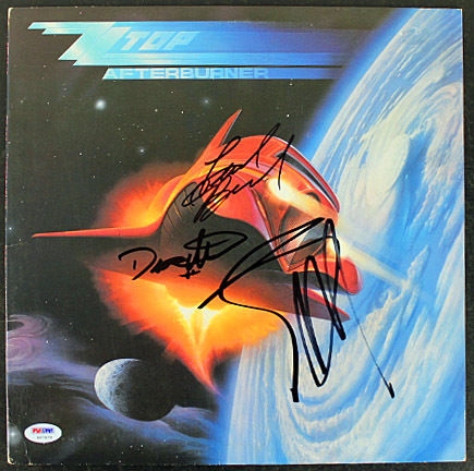 ZZ Top Group Signed "Afterburner" Record Album Cover (PSA/DNA)