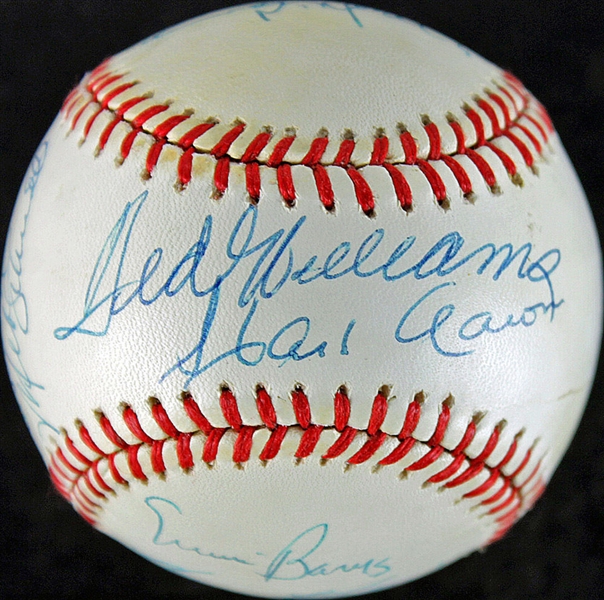 Original 11: 500 Home Run Club Multi-Signed Baseball w/ Williams/Aaron Sweet Spot! (JSA)