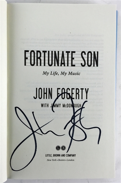 CCR: John Fogerty Signed Hardcover Autobiography: "Fortunate Son" (PSA/JSA Guaranteed)