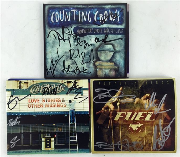 90s Rock Bands Signed CD Booklet Lot (3 Items) with Counting Crows, Fuel & Candlebox (PSA/JSA Guaranteed)