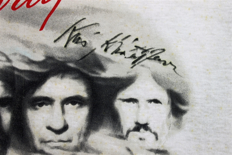 Highwaymen Group Signed 1990 Tour T-Shirt (PSA/DNA)