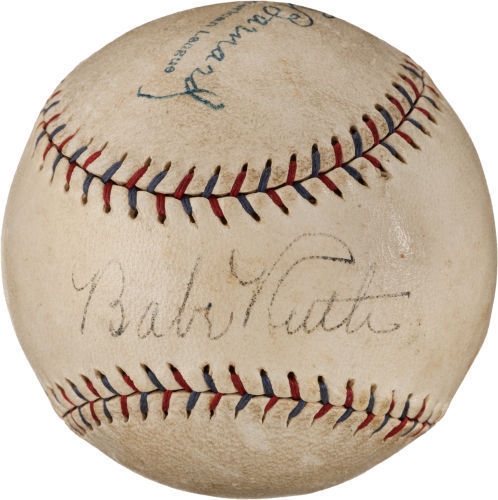 Babe Ruth Single Signed OAL Barnard Reach Baseball (JSA)