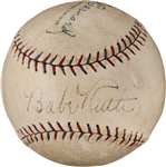 Babe Ruth Single Signed OAL Barnard Reach Baseball (JSA)