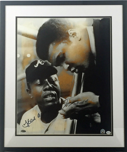 Muhammad Ali & Hank Aaron Rare Dual Signed Limited Edition 16" x 20" Photograph (Steiner Sports)