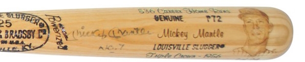 Mickey Mantle Signed Personal Model P72 Limited Edition Baseball Bat (PSA/JSA Guaranteed)