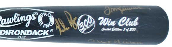 Impressive 300 Game Winners Multi-Signed Baseball Bat w/ 8 Signatures (PSA/JSA Guaranteed)