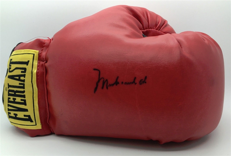 Muhammad Ali Signed Red Everlast Boxing Glove (JSA)