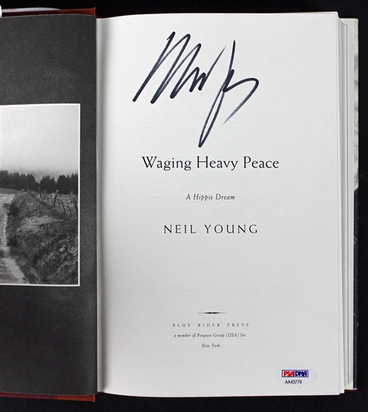 Neil Young Signed "Waging Heavy Peace" Hardcover Book (PSA/DNA)