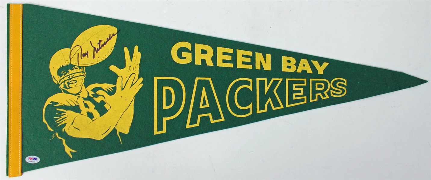 Ray Nitschke Rare Signed Green Bay Packers Pennant (PSA/DNA)