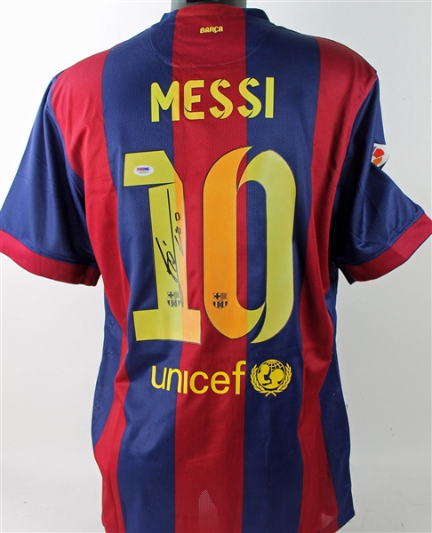 Lionel Messi Signed FC Barcelona Soccer Jersey (PSA/DNA ITP)