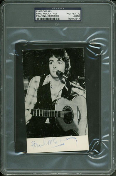 Paul McCartney Vintage Signed On-Stage 4" x 6" Photograph (PSA/DNA Encapsulated)