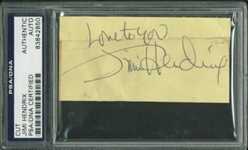 Jimi Hendrix Signed 1.5" x 3" Album Page w/ "Love to You" Inscription! (PSA/DNA Encapsulated)