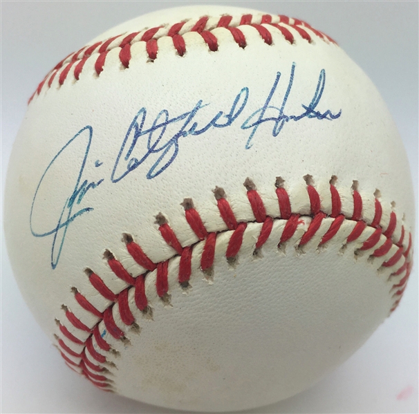 Jim Catfish Hunter Signed OAL Baseball (PSA/DNA)