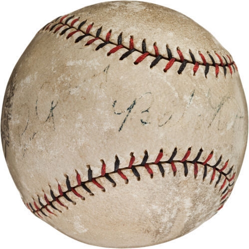 Babe Ruth and Lou Gehrig Dual-Signed ONL (Heydler) Baseball (PSA/DNA)