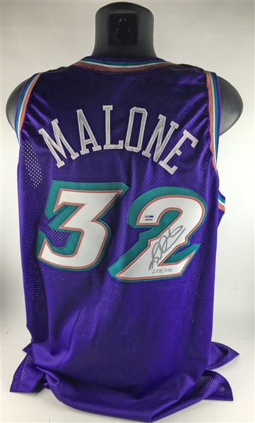 Karl Malone Signed Pro-Cut 1997-98 Utah Jazz Jersey (PSA/DNA)