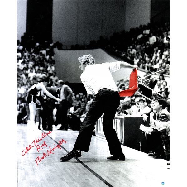 Bob Knight Signed & Inscribed 16" x 20" Photograph w/ "Catch This One Ref" Inscription (Steiner Sports)