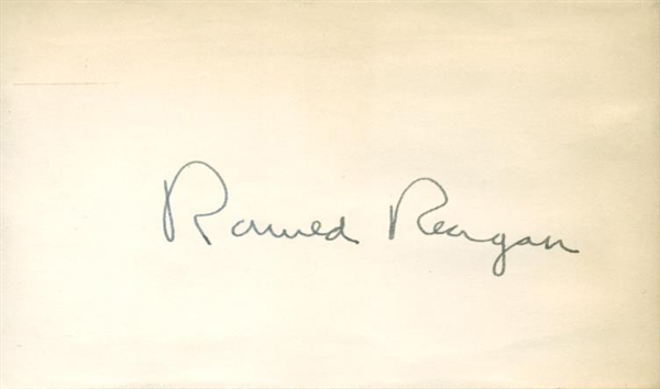 Ronald Reagan Signed 3" x 5" Off-White Note Card (JSA)