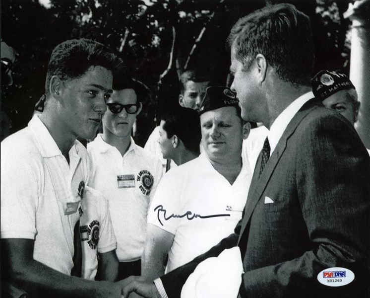 Bill Clinton Beautiful Signed 8" x 10" B&W Photo of 1963 Meeting w/ John F. Kennedy! (PSA/DNA)