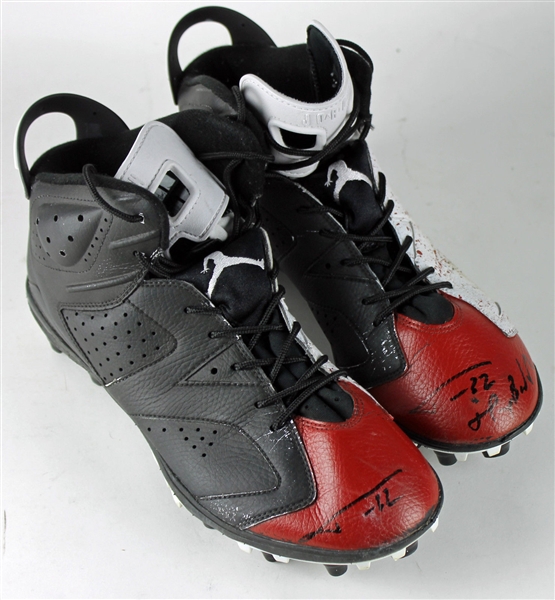 Tyrann Mathieu Game Issued & Signed Air Jordan Cleats (PSA/DNA)