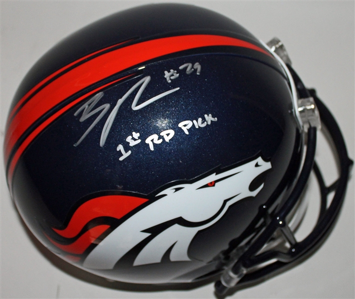 Bradley Roby Signed & Inscribed Full Sized Broncos Helmet (PSA/DNA)