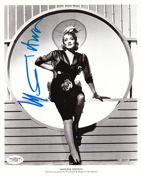 Marlene Dietrich Superb Signed 8" x 10" B&W Photo (JSA)