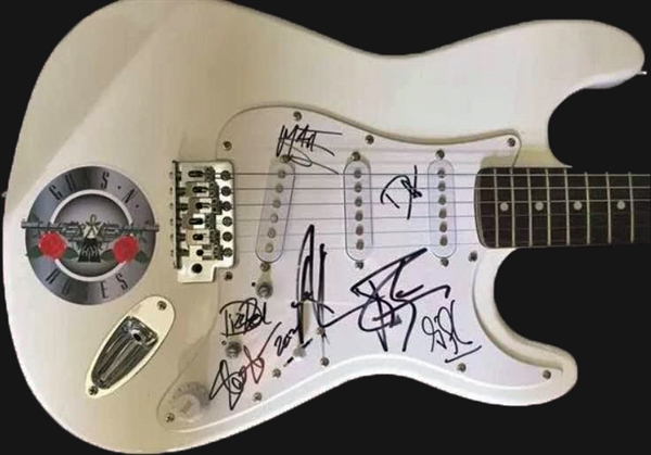 Guns N Roses Rare Group Signed Stratocaster Style Guitar (Use Your Illusions Lineup)(PSA/DNA Guaranteed)