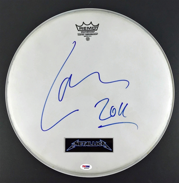 Metallica: Lars Ulrich Signed 12" Remo Drumhead (PSA/DNA)