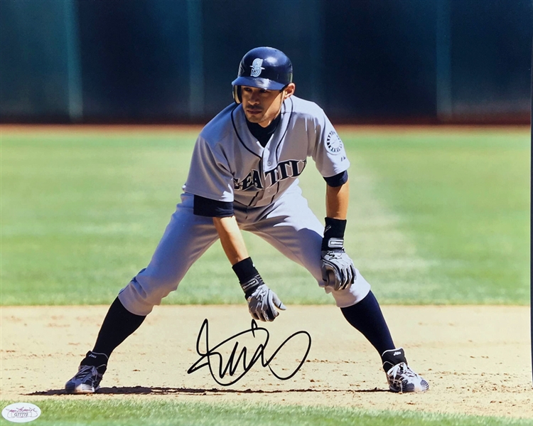 Ichiro Suzuki Signed 11" x 14" Color Photo (Mariners)(JSA)