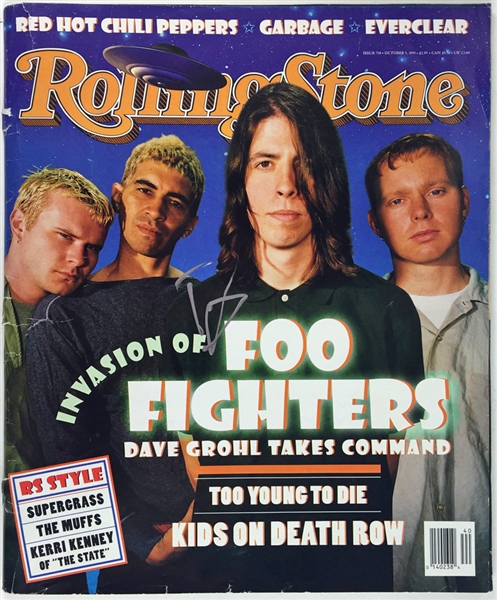 The Foo Fighters: Dave Grohl Signed October 1995 Rolling Stone Magazine (PSA/JSA Guaranteed)