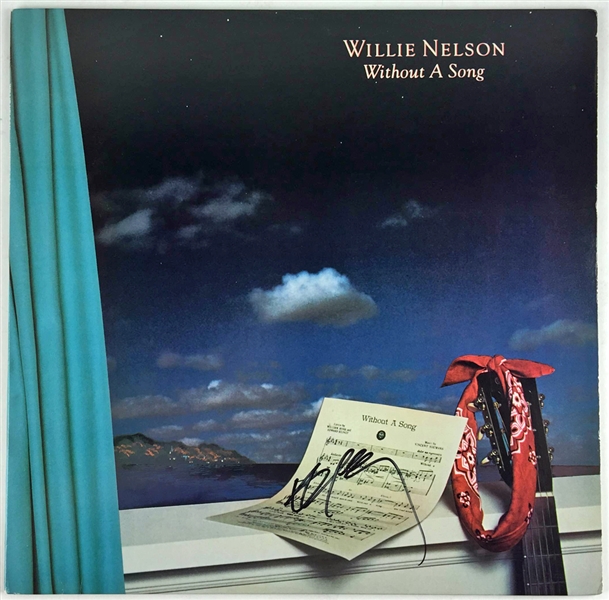 Willie Nelson Signed "Without A Song" Record Album (PSA/JSA Guaranteed)