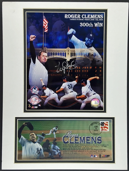 Roger Clemens Signed 8" x 10" Photo in Cutom Matted Commemorative Display (PSA/JSA Guaranteed)
