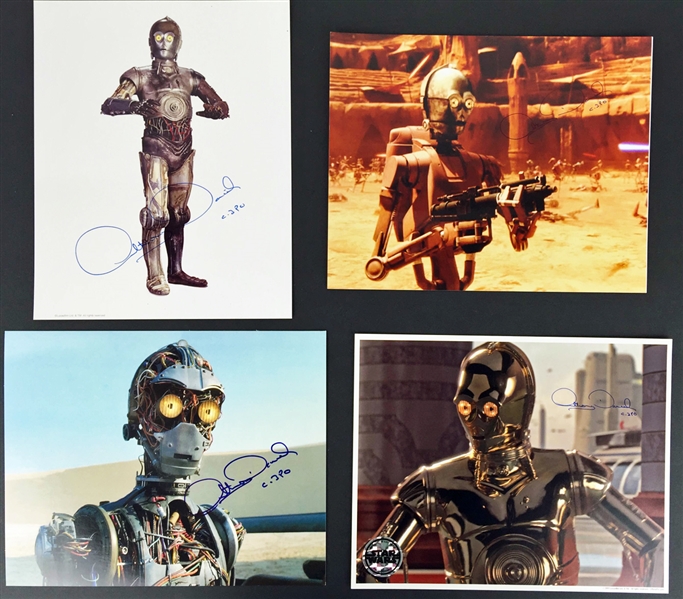 C-3PO: Anthony Daniels Signed Lot of Four (4) 8" x 10" Color Photos (PSA/DNA Guaranteed)