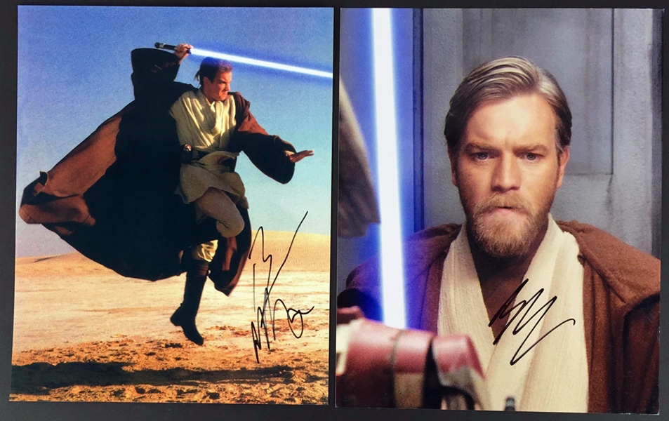 Obi-Wan Kenobi: Ewan McGregor Lot of Two (2) Signed 8" x 10" Color Photos (PSA/DNA Guaranteed)