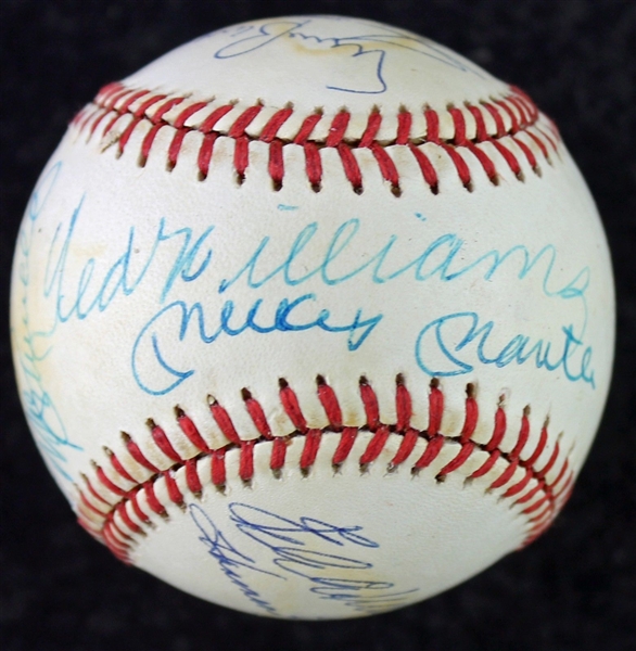 Original 11: 500 Home Run Kings Multi-Signed ONL Baseball w/ Desirable Mantle & Williams Sweet Spot! (PSA/DNA)