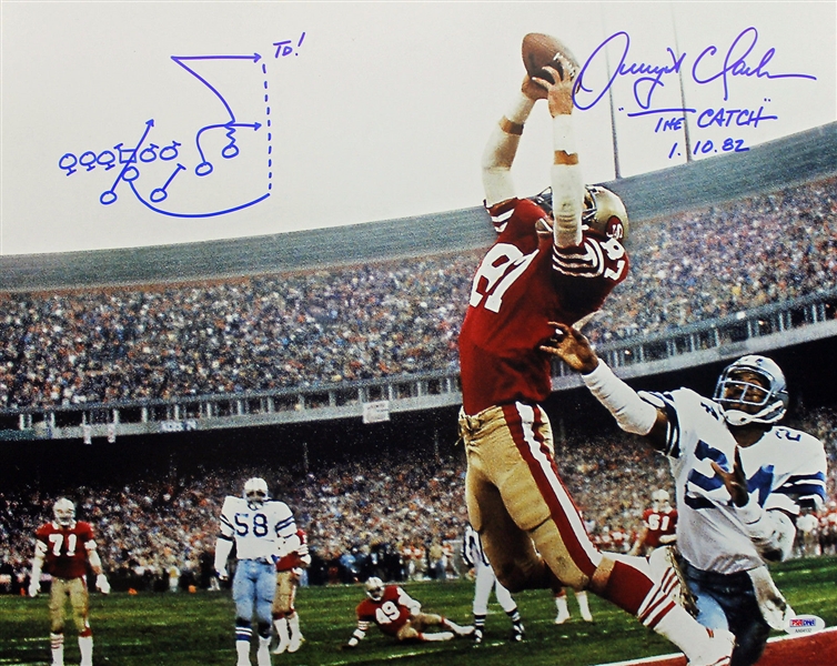 49ers: Dwight Clark Signed 16"x20" Color "The Catch 1.10.82" Photo (PSA/DNA ITP)