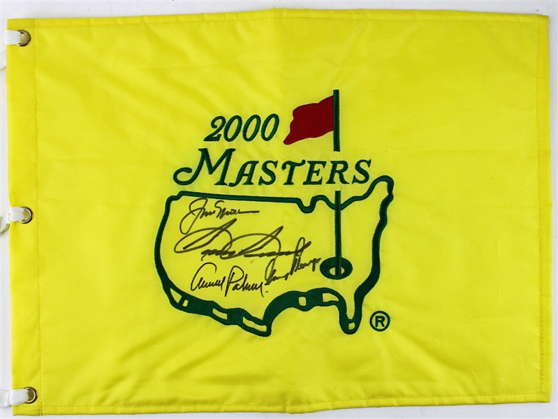 Golf Legends Signed Masters Pin Flag w/ Nicklaus, Palmer, Snead & Player (PSA/DNA)
