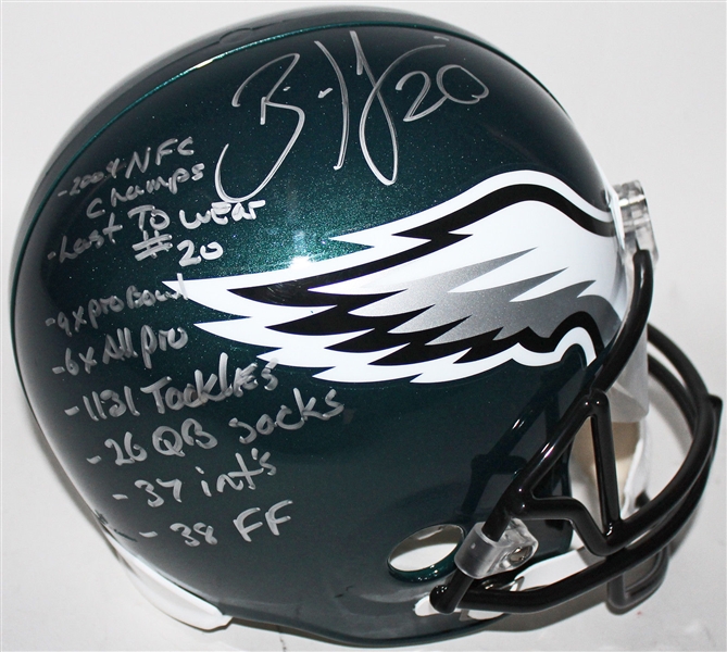 Brian Dawkins Signed Full-Sized Eagles Helmet w/ 8 Unique Career Stats! (PSA/DNA)