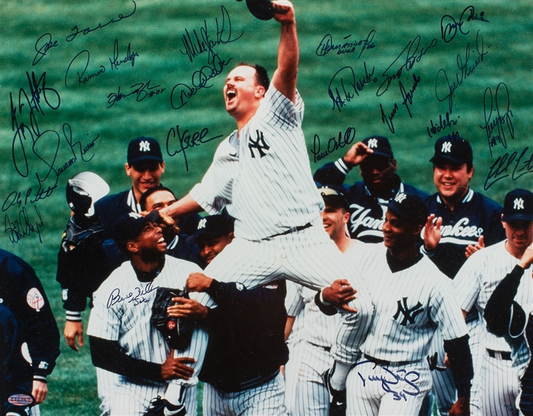 1998 WS Champion NY Yankees Team Signed 16" x 20" Photo w/ Jeter, Rivera Ect (Steiner Sports)