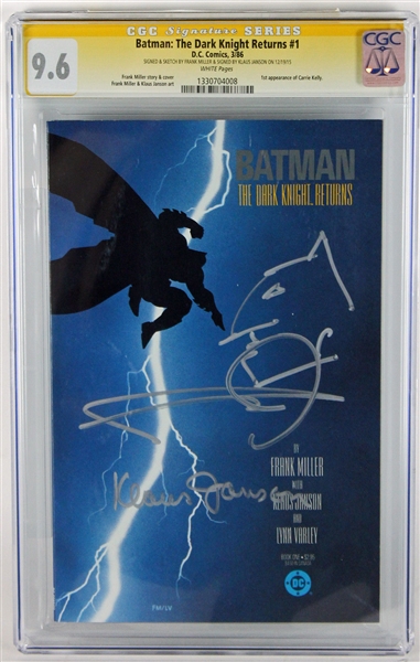 BATMAN: Frank Miller & Klaus Janson Signed "The Dark Knight Returns #1" Comic w/ Sketch! (CGC 9.6)