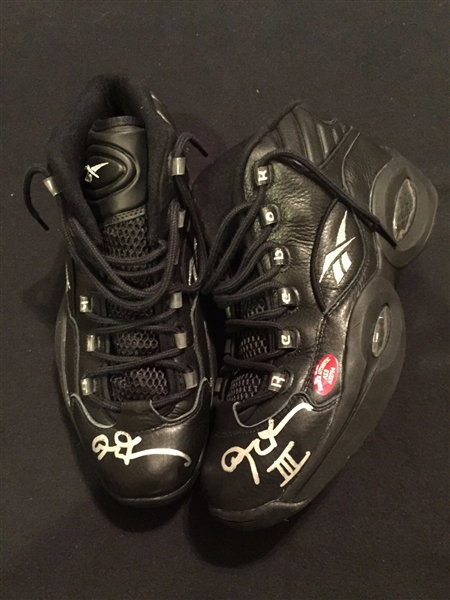 Allen Iverson Practice Used & Signed Reebok Basketball Sneakers (Iverson COA)