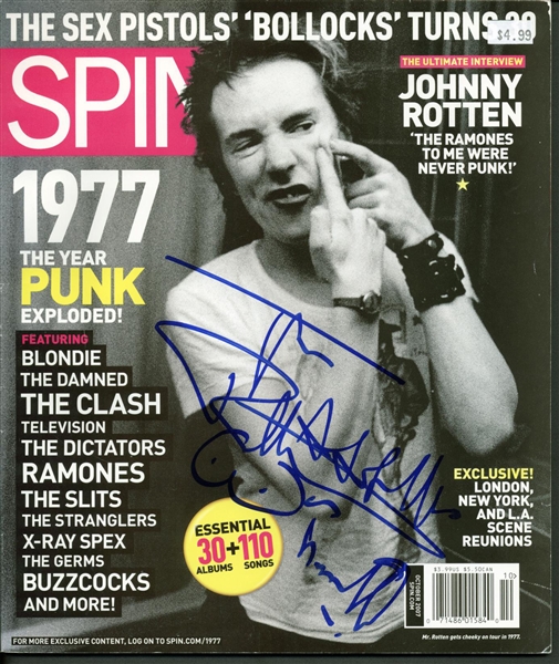 Johnny Rotten Signed Spin Magazine (PSA/JSA Guaranteed)