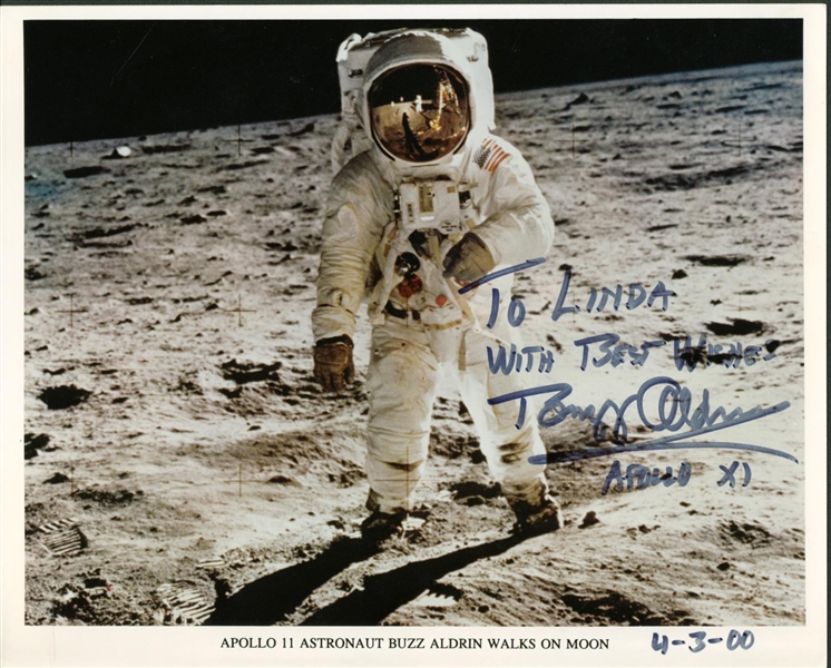 Buzz Aldrin Signed 8" x 10" Moon Photograph (PSA/JSA Guaranteed)