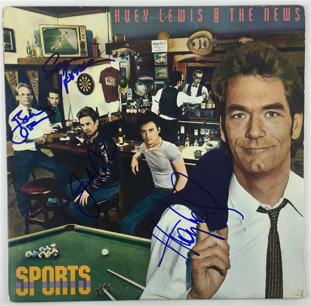 Huey Lewis & the News Group Signed "Sports" Album (PSA/JSA Guaranteed)