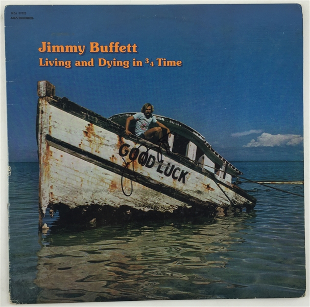 Jimmy Buffett Signed "Living and Dying in 3/4 Time" Album (PSA/JSA Guaranteed)