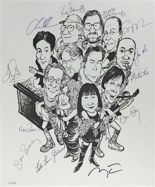 The Rock Bottom Remainders Signed 16" x 20" Lithograph w/ King, Groening & Others (PSA/JSA Guaranteed)