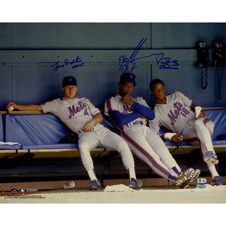 Dwight Gooden, Lenny Dykstra and Darryl Strawberry Signed 16" x 20" Mets Photo (Steiner Sports)