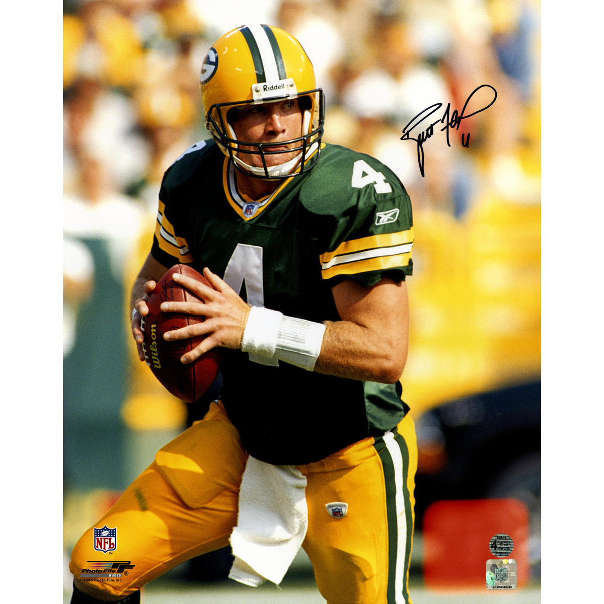 Brett Farve Signed 16" x 20" Color Photograph (Steiner Sports) .