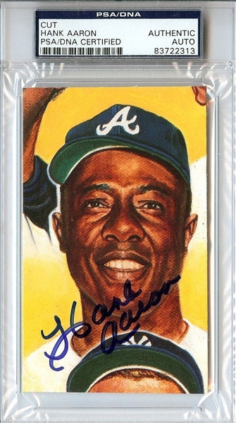 Hank Aaron Signed 3" x 5" Photograph (PSA/DNA Encapsulated)