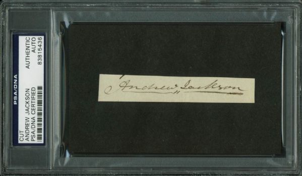 President Andrew Jackson Rare Full Name .75" x 3.75" Signature (PSA/DNA Encapsulated)