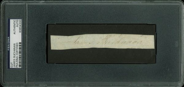 President James Buchanan Signed Document Clipping (PSA/DNA Encapsulated)